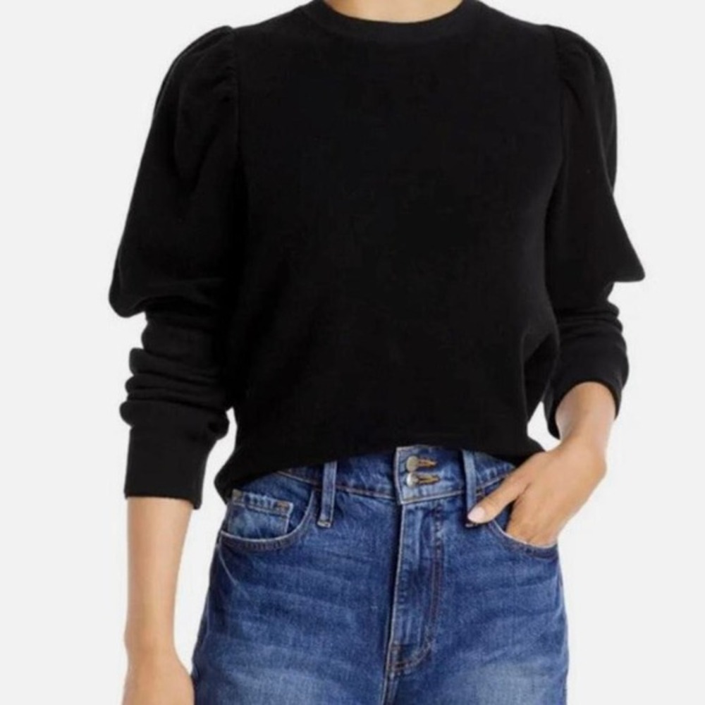 Goldie-comfy sweatshirt- 100% Peru cotton, terry cloth material, puff sleeves-xs